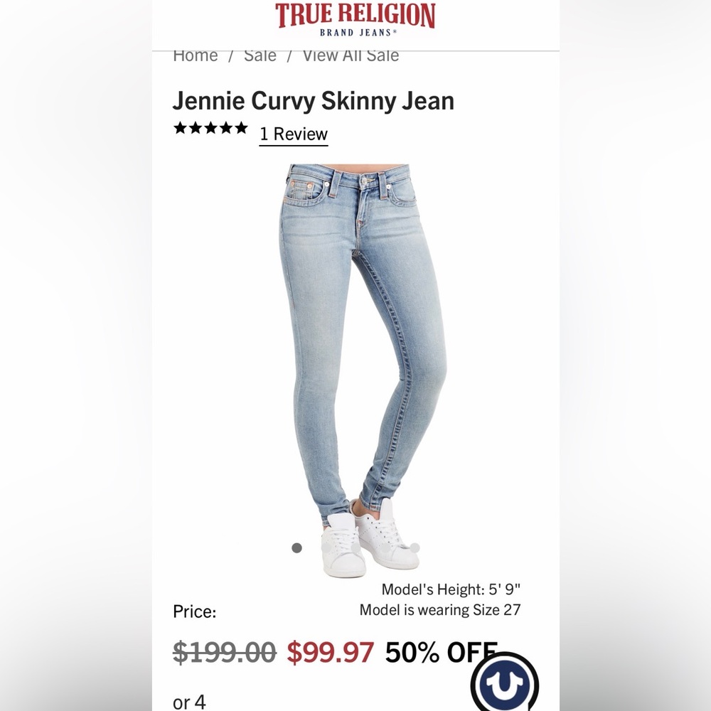 True Religion Skinny Jeans - Light Blue